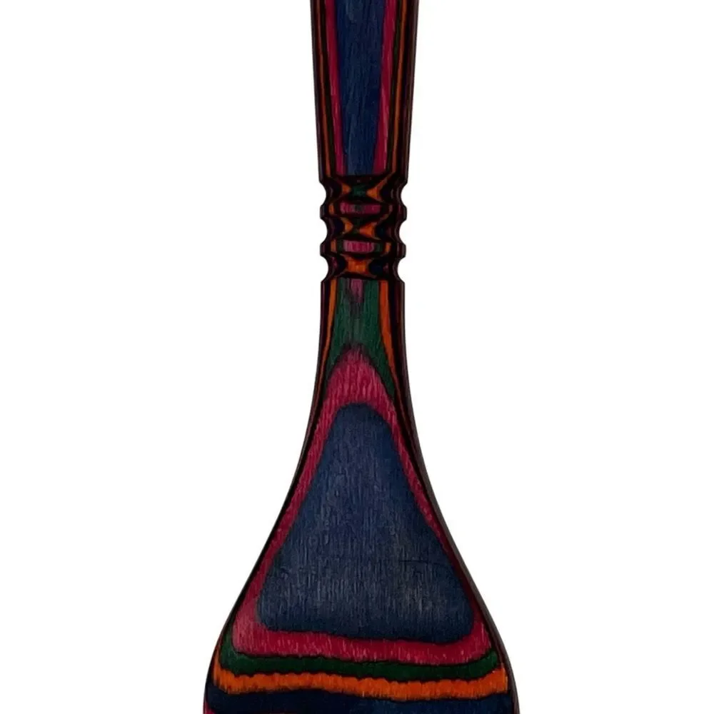 Handcrafted Wooden Serving Spatula Colorful Single Utensil Salad Server